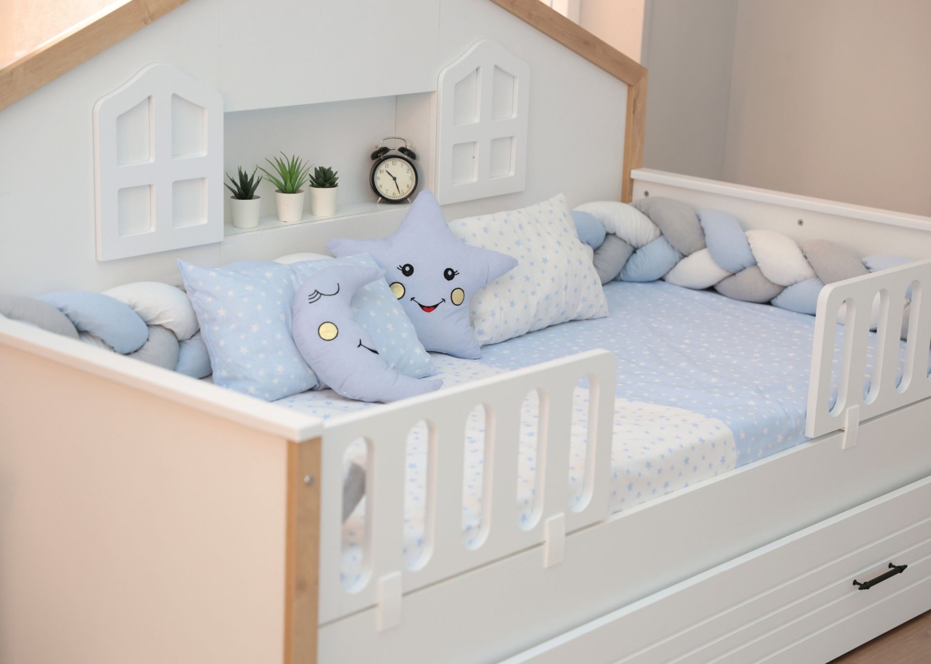 Montessori Örgü Uyku Seti - 7 Parça / Mavi