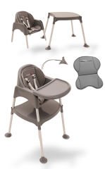 Prime 4i1 Mama Sandalyesi / Çalışma masalı / Sandalyeli / Pedli - Gri