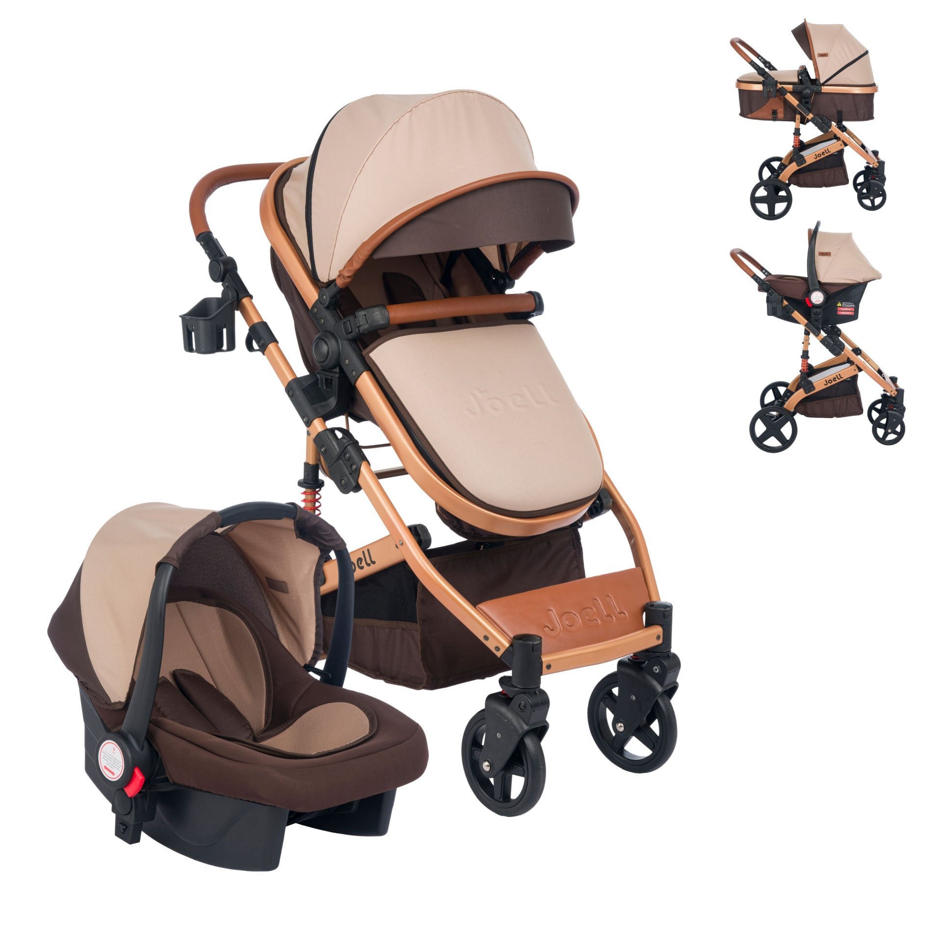 Joell Truva Travel Sistem Bebek Arabası ve Puset / Gold Kahve