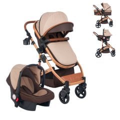 Joell Truva Travel Sistem Bebek Arabası ve Puset / Gold Kahve