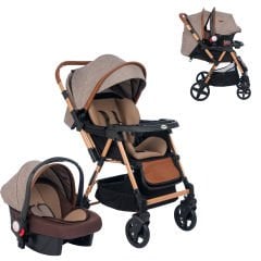Joell Trendy Travel Sistem Bebek Arabası ve Puset / Gold Kahve