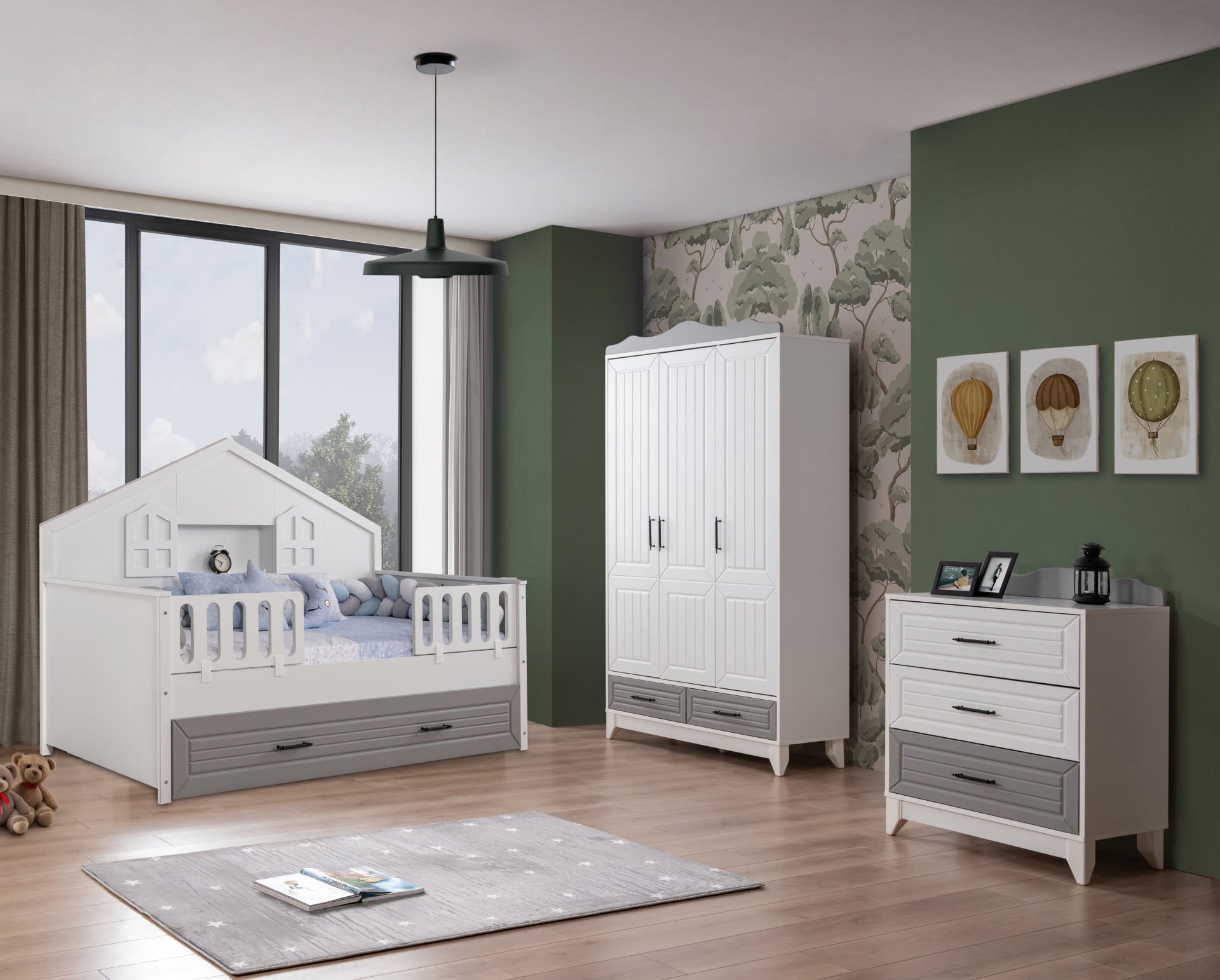 Ottoman Grey Montessori Oda Takımı